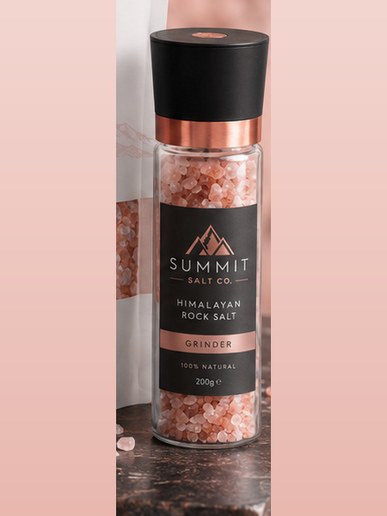 Summit Salt Co. 200g Himalayan rock salt grinder