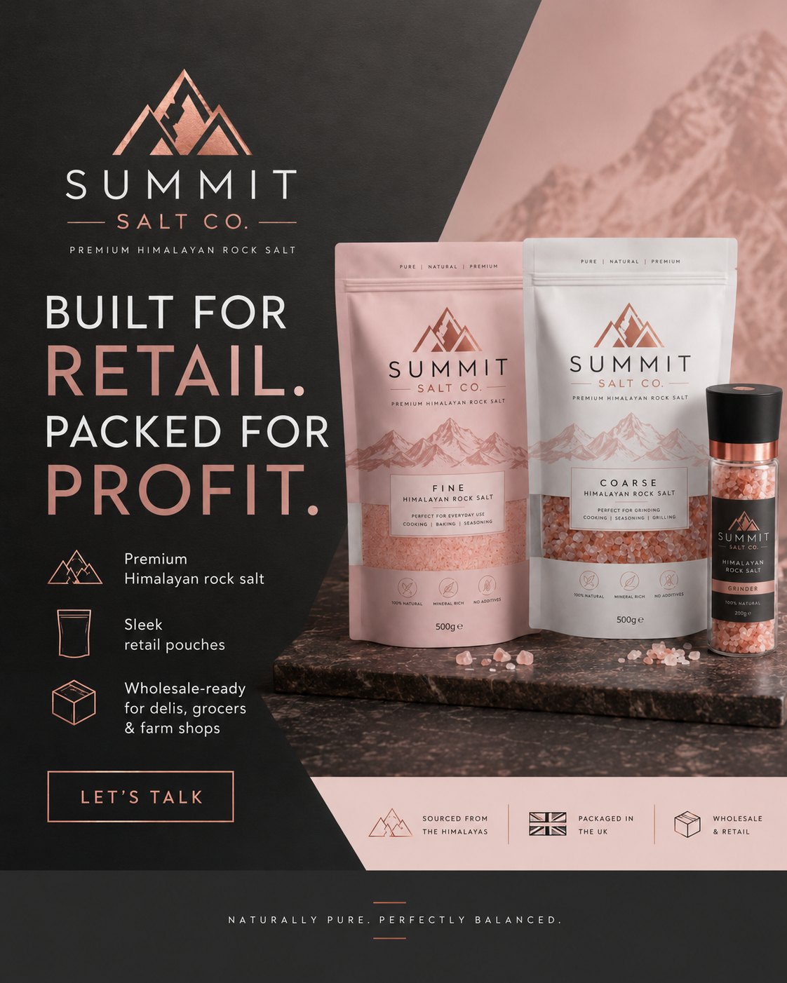 Summit Salt Co. retail advert — Built for Retail, Packed for Profit
